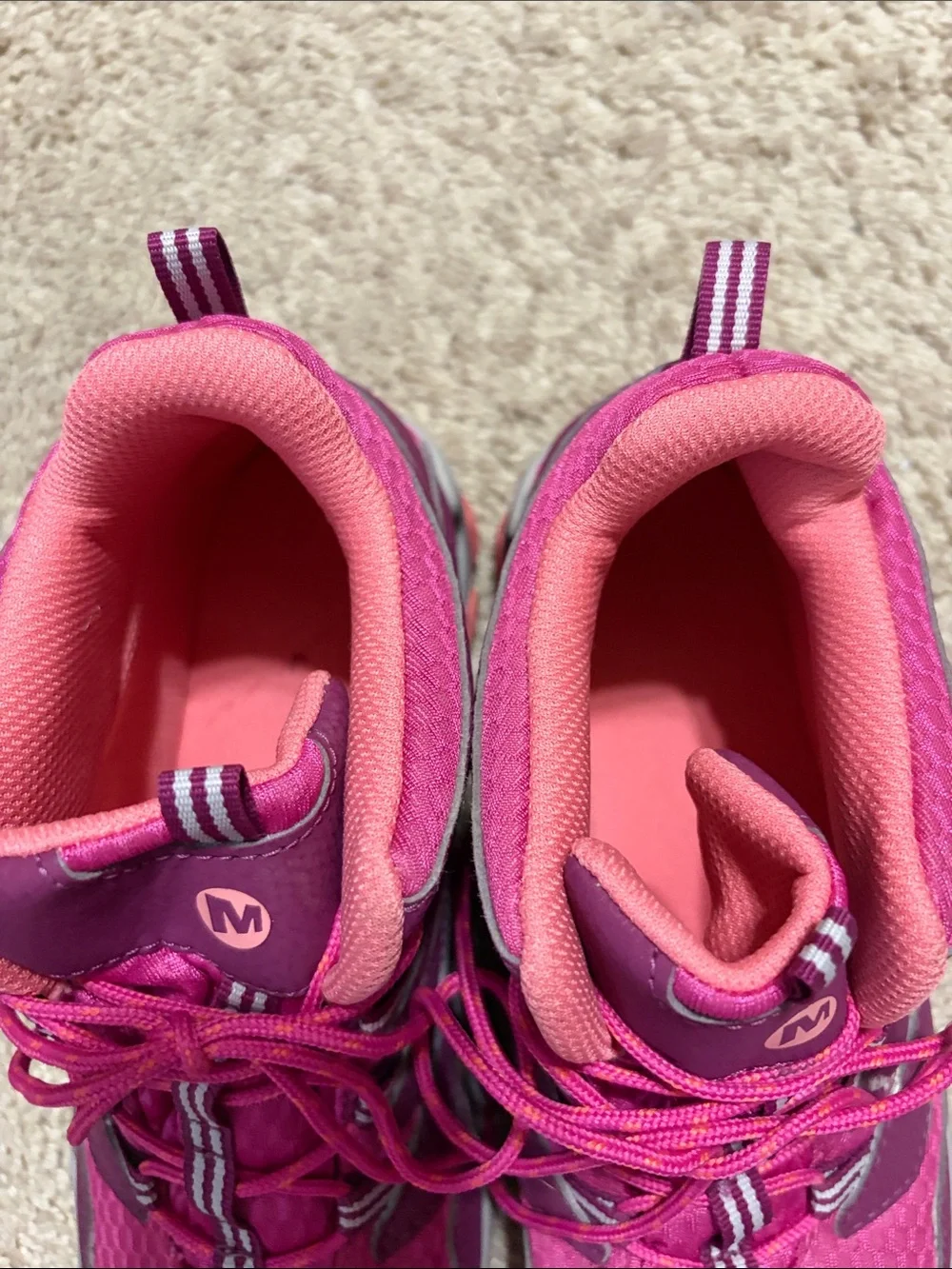 Merrell Kids Chameleon 7 Access Mid A/C Waterproof Hiking Boots Berry Pink 5M